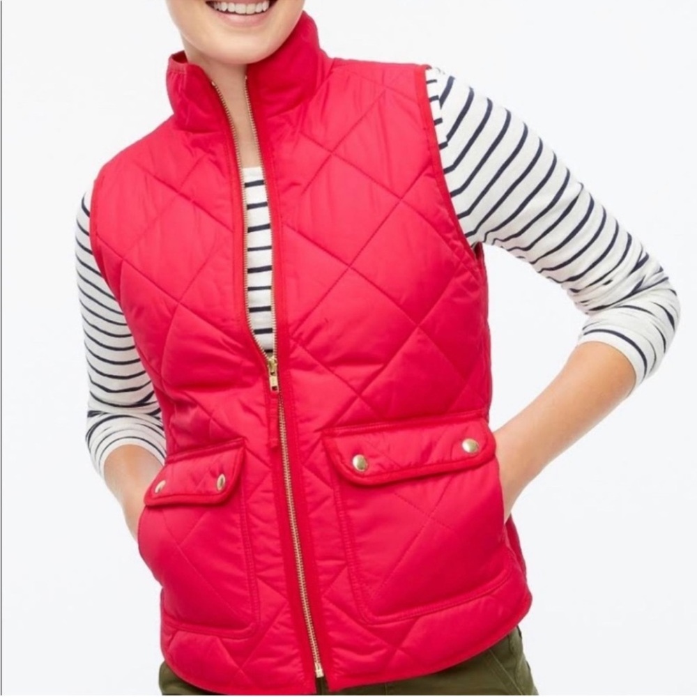 J. Crew Red Down Puffer Vest sz XS